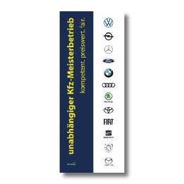 Hissfahne "KFZ-Meisterbetrieb Mehrmarken" — Top 12 | blau (auto-check) | Top 12